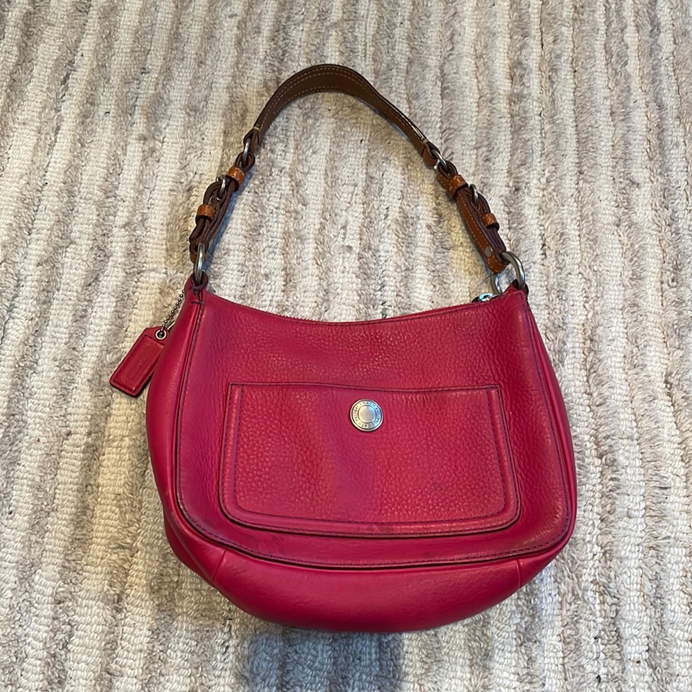 Coach Pink Leather Shoulder Bag